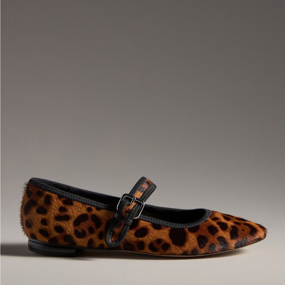ANTHROPOLOGIE Maeve Calf Hair, Mary Jane Flats , Sz 38. - Picture 2 of 12